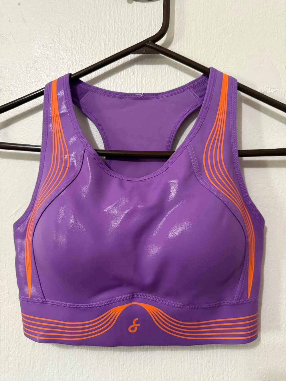 Fanka Body Sculpt Glossy Leather Sports Bra Womens Purple